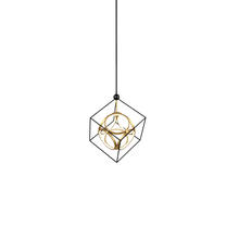 Kuzco Lighting Inc CH19220-BK/AN - Monza 20-in Black/Antique Brass LED Chandeliers