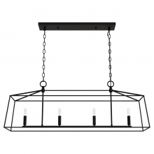 Hunter 13099 - Hunter Fair Oaks Matte Black 4 Light Chandelier Ceiling Light Fixture