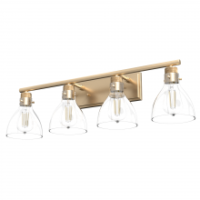 Hunter 48039 - Hunter Van Nuys Alturas Gold with Clear Glass 4 Light Bathroom Vanity Wall Light Fixture