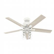 Hunter 52312 - Hunter 52 inch Techne Wi-Fi HunterExpress Matte White Ceiling Fan with LED Light Kit