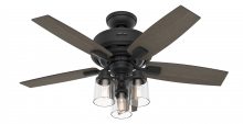 Hunter 50416 - Hunter 44 inch Bennett Matte Black Ceiling Fan with LED Light Kit and Handheld Remote