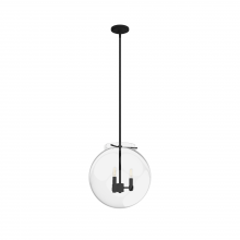 Hunter 19658 - Hunter Sacha Natural Black Iron with Clear Glass 3 Light Pendant Ceiling Light Fixture