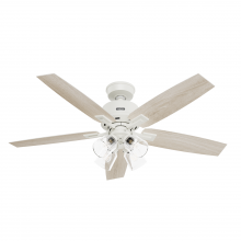 Hunter 52430 - Hunter 52 inch Gatlinburg HunterExpress Matte White Ceiling Fan with LED LT Kit and Handheld Remote