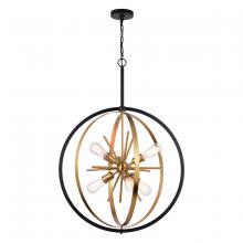 Vaxcel International P0341 - Estelle 26.75 in. 6 Light Orb Pendant Natural Brass and Matte Black