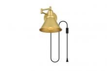  LD7331W7BRA - Jair 1 Light Brass Swing Arm Plug in Wall Sconce