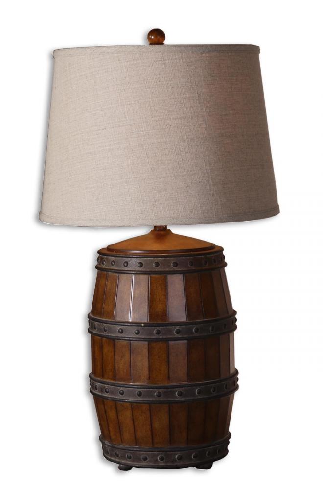 Golden Pecan Finish With A Burnished Wash And Rustic Bronze Details. Table Lamp