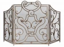 Uttermost 19420 - Rama Antique Champagne Fireplace Screen