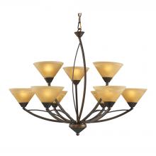 ELK Home 7648/6+3 - Elysburg 9 Light Chandelier In Aged Bronze And T